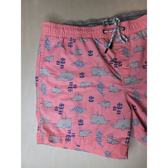 Party Pants Shorts Mens XL Pink Moby Whale Don't Be A Dick Swim Trunks Summer - Picture 5 of 15